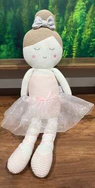 Living Textiles Emma Ballerina Knitted Toy Doll with Pink Tutu